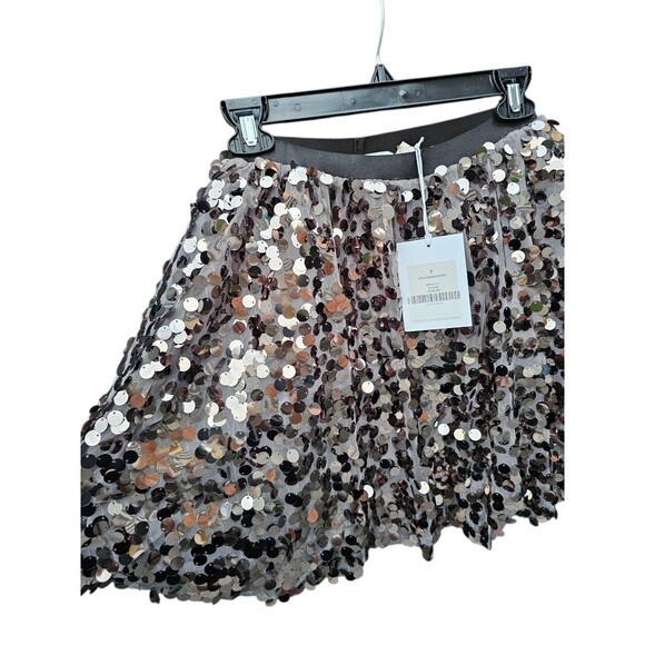 Rachel Parcell Girls 7 Sequin Mini Skirt Sparkly Silver Holiday Elastic Waist - Picture 16 of 16
